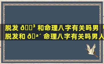 脱发 🌳 和命理八字有关吗男「脱发和 🪴 命理八字有关吗男人」